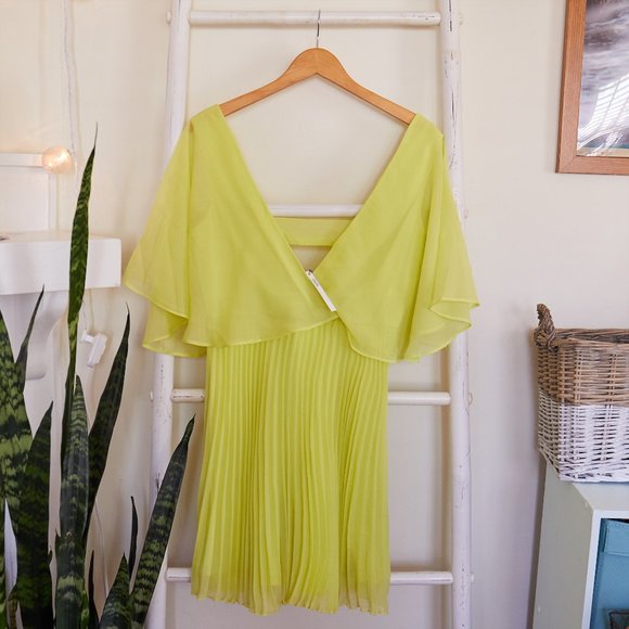 NWT ASOS Neon Yellow Mini Dress - Picture 3 of 4